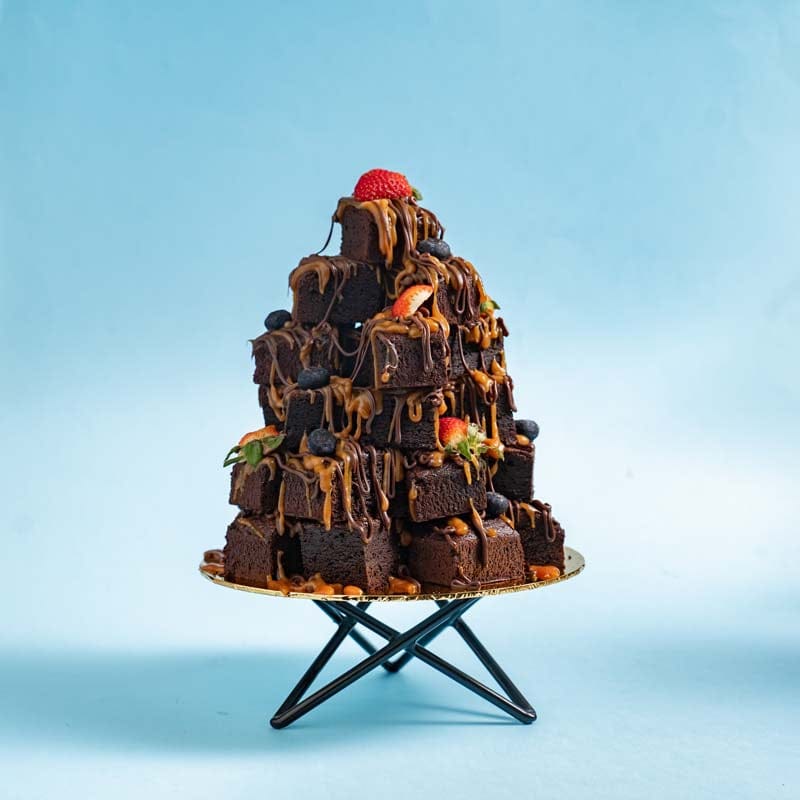 Brownie tiered-cake