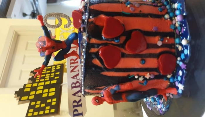 Customize "Spiderman"Butter Fresh Cream Cake.